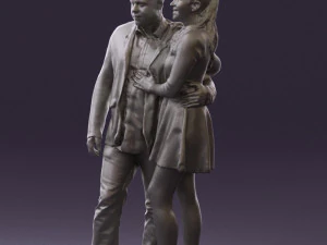 man and woman in blue dress 0596 3d print ready 3D Print Model