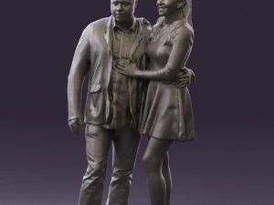 man and woman in blue dress 0596 3d print ready 3D Print Model