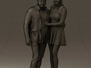 man and woman in blue dress 0596 3d print ready 3D Print Model