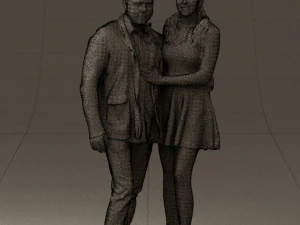 man and woman in blue dress 0596 3d print ready 3D Print Model
