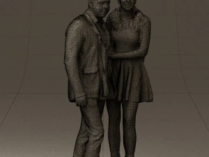 man and woman in blue dress 0596 3d print ready 3D Print Model