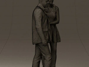 man and woman in blue dress 0596 3d print ready 3D Print Model
