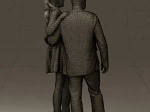 man and woman in blue dress 0596 3d print ready 3D Print Model