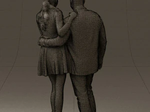 man and woman in blue dress 0596 3d print ready 3D Print Model