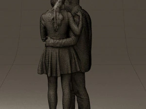 man and woman in blue dress 0596 3d print ready 3D Print Model