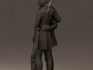 man and woman in blue dress 0596 3d print ready 3D Print Model