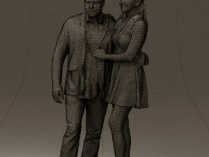 man and woman in blue dress 0596 3d print ready 3D Print Model