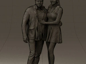man and woman in blue dress 0596 3d print ready 3D Print Model