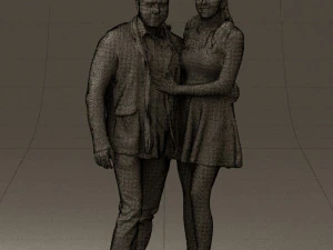 man and woman in blue dress 0596 3d print ready 3D Print Model
