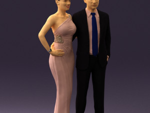 man and woman in evening dresses 0597 3D Модель