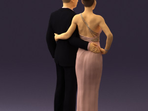 man and woman in evening dresses 0597 3D Модель
