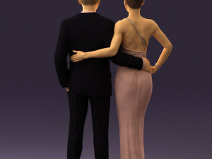 man and woman in evening dresses 0597 3D Модель