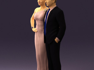 man and woman in evening dresses 0597 3D Модель