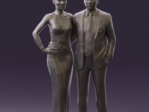 man and woman in evening dresses 0597 3D Модель