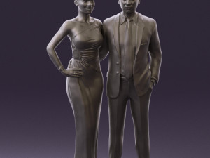 man and woman in evening dresses 0597 3D Модель