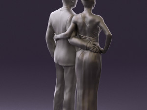 man and woman in evening dresses 0597 3D Модель