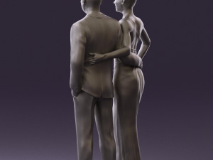 man and woman in evening dresses 0597 3D Модель