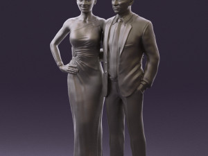 man and woman in evening dresses 0597 3D Модель