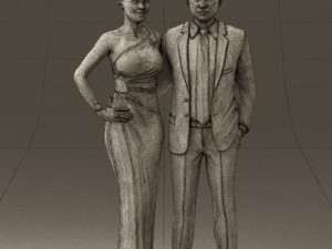 man and woman in evening dresses 0597 3D Модель