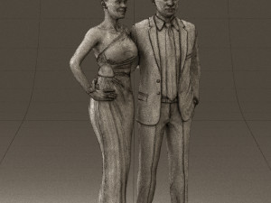 man and woman in evening dresses 0597 3D Модель