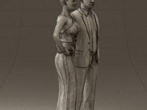 man and woman in evening dresses 0597 3D Модель