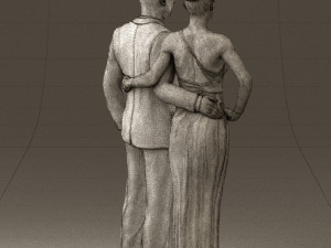 man and woman in evening dresses 0597 3D Модель