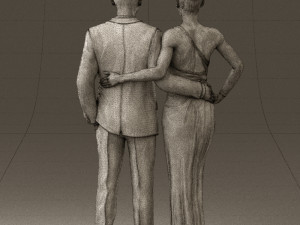 man and woman in evening dresses 0597 3D Модель