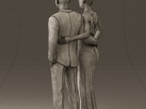 man and woman in evening dresses 0597 3D Модель
