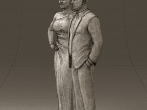 man and woman in evening dresses 0597 3D Модель