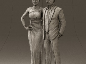 man and woman in evening dresses 0597 3D Модель