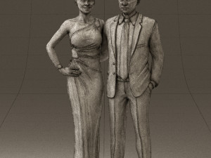 man and woman in evening dresses 0597 3D Модель
