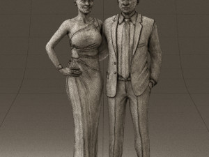 man and woman in evening dresses 0597 3D Модель