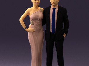 man and woman in evening dresses 0597 3d print ready 3D Print Model