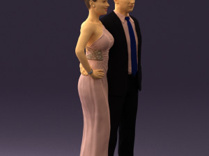 man and woman in evening dresses 0597 3d print ready 3D Принт Модель