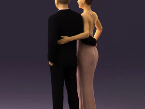 man and woman in evening dresses 0597 3d print ready 3D Print Model