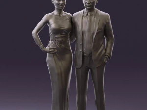 man and woman in evening dresses 0597 3d print ready 3D Print Model