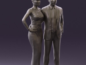 man and woman in evening dresses 0597 3d print ready 3D Принт Модель