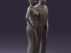 man and woman in evening dresses 0597 3d print ready 3D Принт Модель