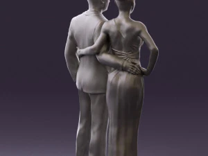 man and woman in evening dresses 0597 3d print ready 3D Print Model