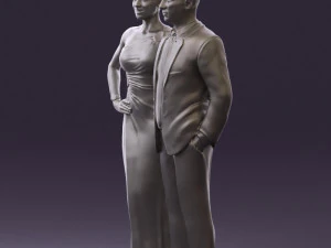 man and woman in evening dresses 0597 3d print ready 3D Print Model