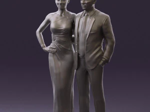 man and woman in evening dresses 0597 3d print ready 3D Print Model