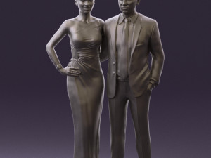 man and woman in evening dresses 0597 3d print ready 3D Принт Модель