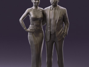 man and woman in evening dresses 0597 3d print ready 3D Принт Модель