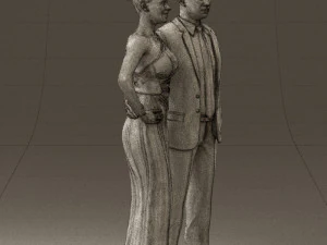 man and woman in evening dresses 0597 3d print ready 3D Print Model