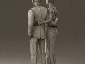 man and woman in evening dresses 0597 3d print ready 3D Print Model