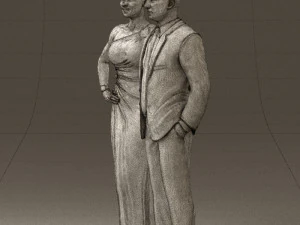man and woman in evening dresses 0597 3d print ready 3D Print Model