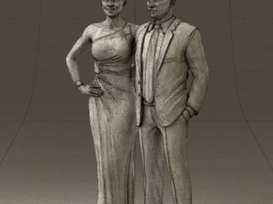 man and woman in evening dresses 0597 3d print ready 3D Print Model