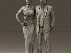 man and woman in evening dresses 0597 3d print ready 3D Print Model