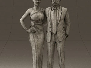 man and woman in evening dresses 0597 3d print ready 3D Print Model