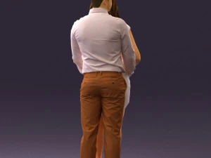 man hugs pregnant woman 0598 3D Model